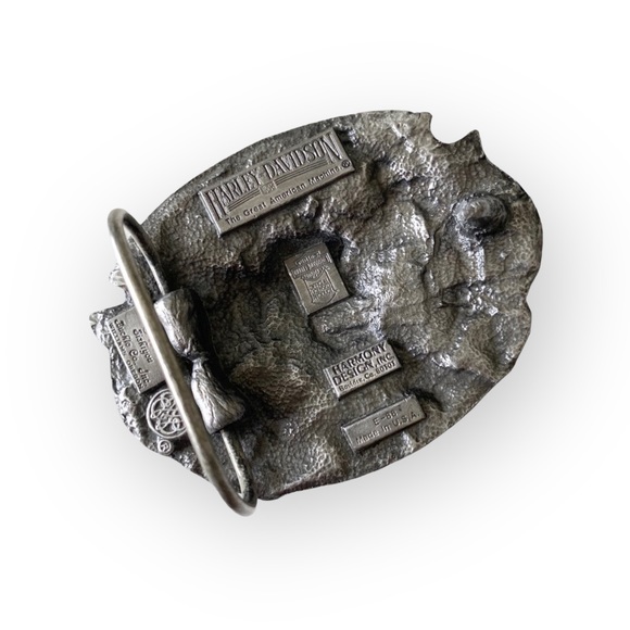 Vintage: Harley Davidson x Harmony Designs ©️1989 ☻ Eagle Rose Metal Belt Buckle - Picture 7 of 13